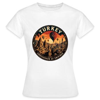 Turkey Cappadocia Balloons Vintage Travel Badge - Women's T-Shirt - white - Front - AI Model Female 172 dark (172cm)