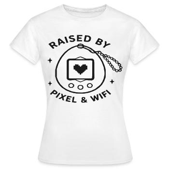 Pixel & Wi-Fi Retro Design - Women's T-Shirt - white - Front - AI Model Female 172 dark (172cm)