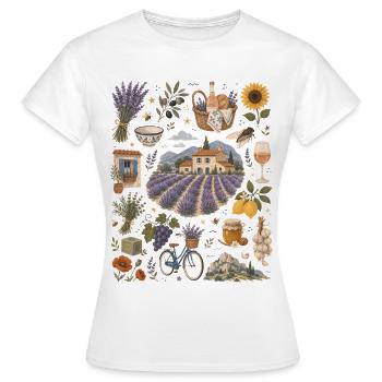 Provence | Lavande, indulgence et le Sud de la France - T-shirt Femme - blanc - Devant - AI Model Female 172 dark (172cm)