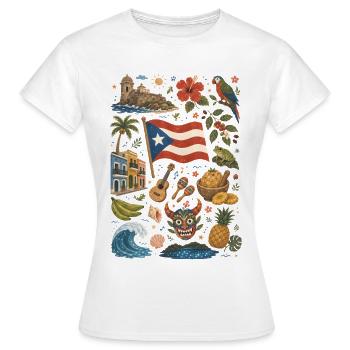 Porto Rico | Caraïbes, musique et sentiment insulaire - T-shirt Femme - blanc - Devant - AI Model Female 172 dark (172cm)
