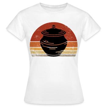 Céramique Rétro Vintage Artisan - T-shirt Femme - blanc - Devant - AI Model Female 172 dark (172cm)