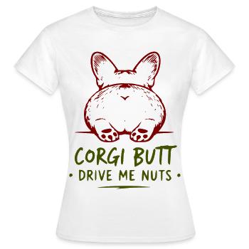 Chemise d’humour de fesses de corgi - T-shirt Femme - blanc - Devant - AI Model Female 172 dark (172cm)