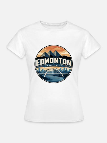 Retro Edmonton Walterdale Bridge Abzeichen - Frauen T-Shirt - Weiß