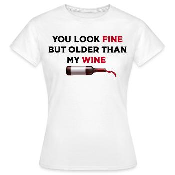 Fine Wine Bottle Art - Women's T-Shirt - white - Front - AI Model Female 172 dark (172cm)