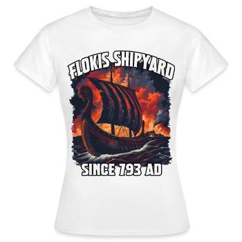 Ciel d’incendie du chantier naval Viking - T-shirt Femme - blanc - Devant - AI Model Female 172 dark (172cm)