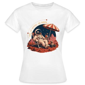 Out Of Office On Mars – Vacation in Space - Women's T-Shirt - white - Front - AI Model Female 172 dark (172cm)