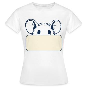 Souris pour étiquette de nom - T-shirt Femme - blanc - Devant - AI Model Female 172 dark (172cm)