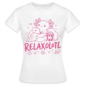 RELAXOLOTL - Cute Relaxing AXOLOTL - Women's T-Shirt - white - Front - AI Model Female 172 dark (172cm)