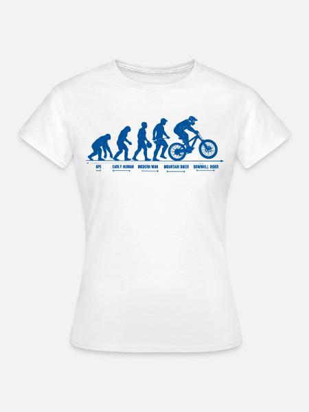 Mountainbike Evolution Downhill MTB Geschenk - Frauen T-Shirt - Weiß