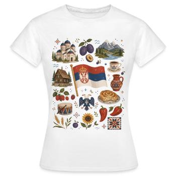 Serbia | Balkans, Tradition & Homeland - Women's T-Shirt - white - Front - AI Model Female 172 dark (172cm)