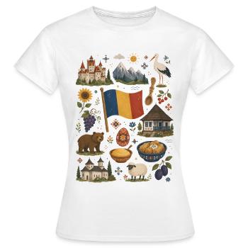 Romania | Carpathians, Culture & Homeland - Women's T-Shirt - white - Front - AI Model Female 172 dark (172cm)