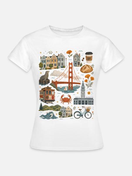 San Francisco | Golden Gate & Küstenflair - Frauen T-Shirt - Weiß