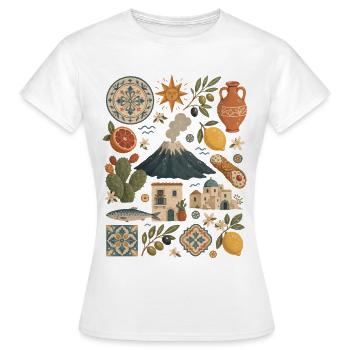 Sicile | Etna, Agrumes et Délices de l’Île - T-shirt Femme - blanc - Devant - AI Model Female 172 dark (172cm)