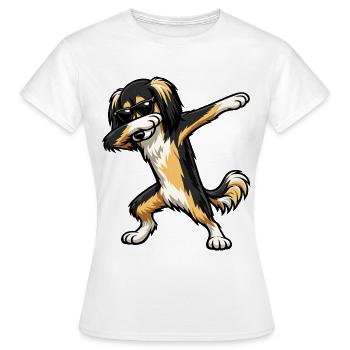 Tabbing de Saluki dans un style comic - T-shirt Femme - blanc - Devant - AI Model Female 172 dark (172cm)