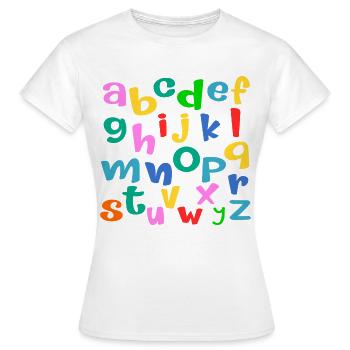 School Child ABC Letters - Women's T-Shirt - white - Front - AI Model Female 172 dark (172cm)