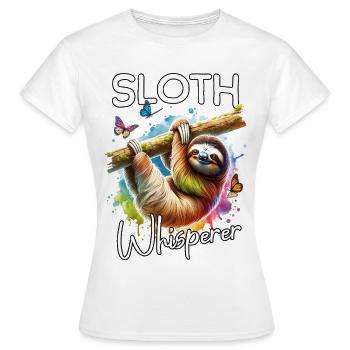 Sloth Whisperer - Women's T-Shirt - white - Front - AI Model Female 172 dark (172cm)