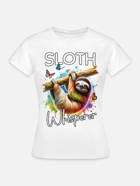 Faultier Flüsterer - Frauen T-Shirt - Weiß