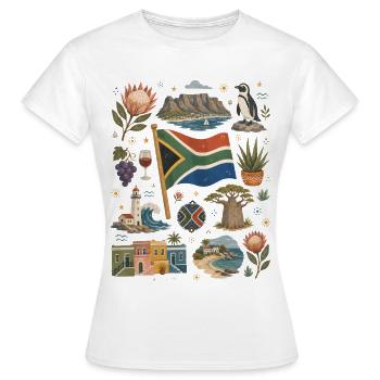 South Africa | Cape Town, Coast & Wilderness - Women's T-Shirt - white - Front - AI Model Female 172 dark (172cm)