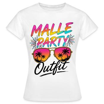 Malle Party Outfit - Women's T-Shirt - white - Front - AI Model Female 172 dark (172cm)