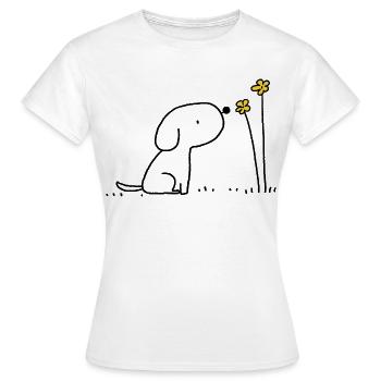 Minimal Yellow Flowers Silhouette - Women's T-Shirt - white - Front - AI Model Female 172 dark (172cm)