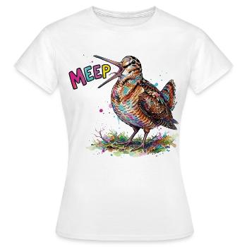 Dessin de bandes dessinées Woodcock Meep Bird Bird coloré - T-shirt Femme - blanc - Devant - AI Model Female 172 dark (172cm)