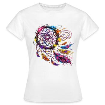 Symbole & Religion - Attrape Rêves Graffiti - T-shirt Femme - blanc - Devant - AI Model Female 172 dark (172cm)