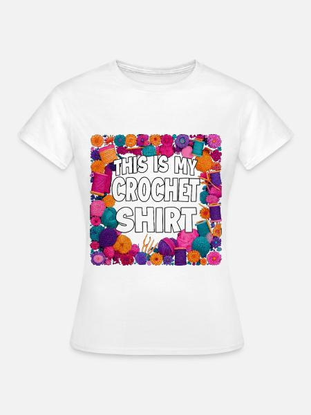 Häkelshirt Farbexplosion - Frauen T-Shirt - Weiß