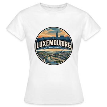 Emblème rétro luxembourgeois de la vallée Grund - T-shirt Femme - blanc - Devant - AI Model Female 172 dark (172cm)