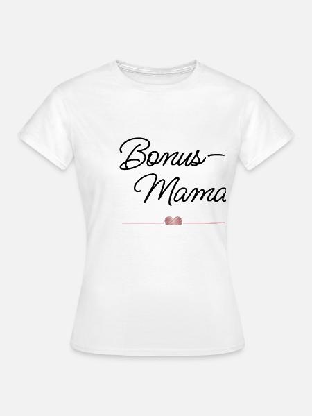 Beste Bonus-Mama mit Herz – Geschenk - Frauen T-Shirt - Weiß
