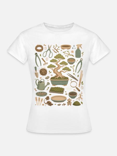 Bonsai Ruhe | Baumkunst & Zen - Frauen T-Shirt - Weiß
