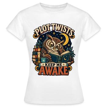 Rebondissements de situation Chemise Hibou Me Maintient Éveillé - T-shirt Femme - blanc - Devant - AI Model Female 172 dark (172cm)