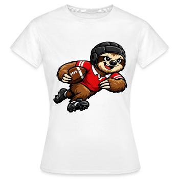 Un joli paresseux jouant au rugby - T-shirt Femme - blanc - Devant - AI Model Female 172 dark (172cm)