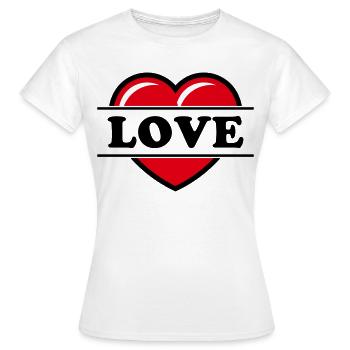 Cœur / Cœur / Amour (Noir 2C) - T-shirt Femme - blanc - Devant - AI Model Female 172 dark (172cm)