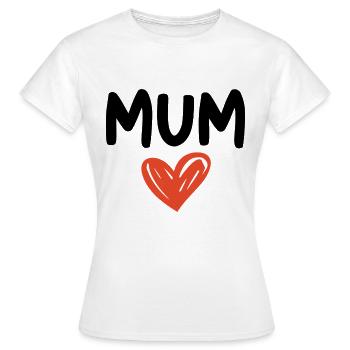 Cœur dessiné à la main – Je t’aime Maman - T-shirt Femme - blanc - Devant - AI Model Female 172 dark (172cm)