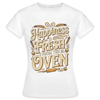 Pastry Chef Happiness Is Fresh From Confectioner - Women's T-Shirt - white - Front - AI Model Female 172 dark (172cm)