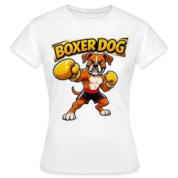 Funny Boxing Boxer Dog Design (Original Design) - Women's T-Shirt - white - Front - AI Model Female 172 dark (172cm)