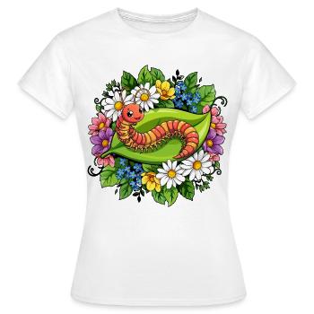 Dessin animé du Mille-Pattes - T-shirt Femme - blanc - Devant - AI Model Female 172 dark (172cm)