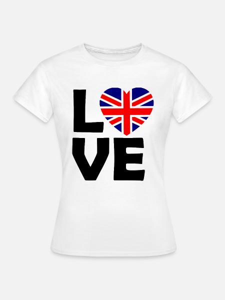 UK Flaggenherz - Frauen T-Shirt - Weiß