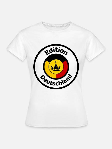 Quadriga Kreis Silhouette Deutschland - Frauen T-Shirt - Weiß