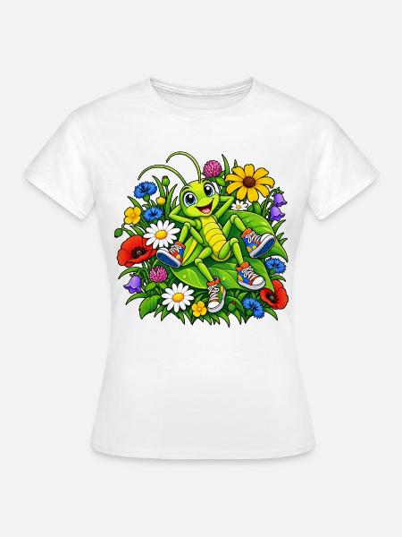 Grashüpfer Comic - Frauen T-Shirt - Weiß
