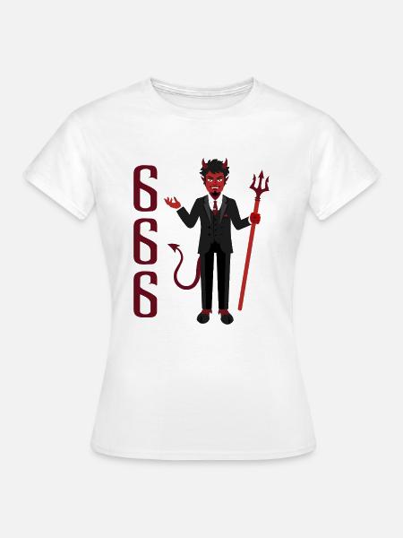 Dämon im Anzug 666 Dreizack - Frauen T-Shirt - Weiß