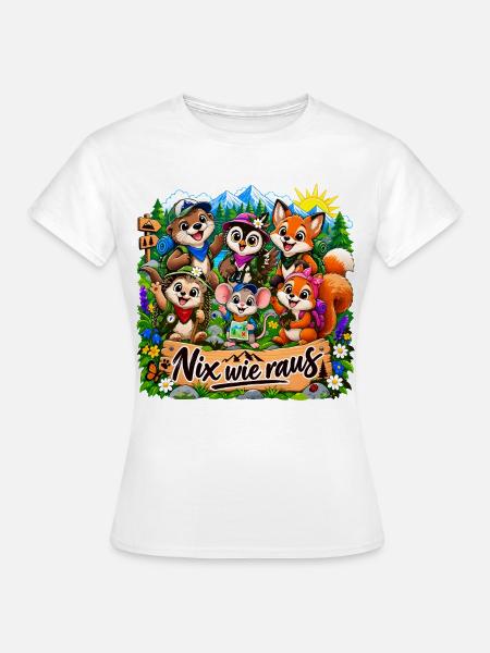 Waldtiere Outdoor - Frauen T-Shirt - Weiß