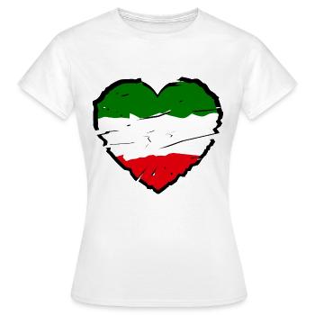 Herzflag Italien Grün Weiß Rot Verzerrt - Frauen T-Shirt - Weiß - Vorne - AI Model Female 172 dark (172cm)