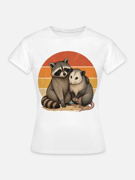 Waschbär und Opossum - Frauen T-Shirt - Weiß