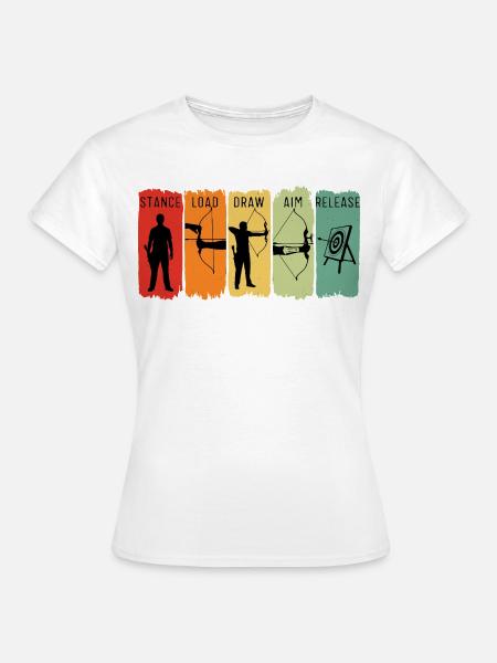 Retro Bogenschützen Stufen Bogen-und-Pfeil-Bogenschützen-Geschenk - Frauen T-Shirt - Weiß