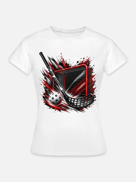 Floorball , Floorballtor - Frauen T-Shirt - Weiß