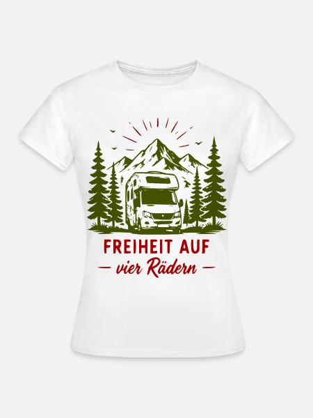 Freiheit auf vier Rädern im Wald - Frauen T-Shirt - Weiß
