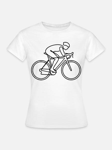 Rennrad Line Art Fahrrad - Frauen T-Shirt - Weiß