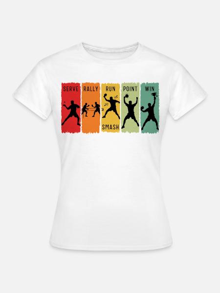Retro Table Tennis Steps Serve Rally Smash Sieg - Frauen T-Shirt - Weiß