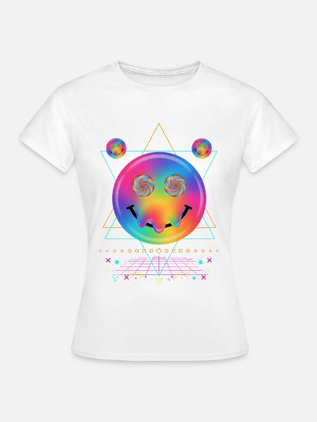 Trippy Batik-Hippie-Rave-Techno - Frauen T-Shirt - Weiß